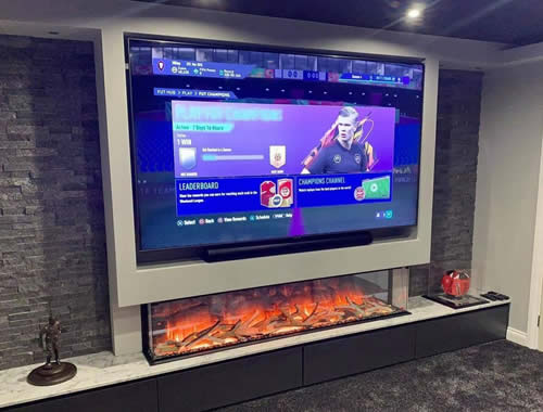 electric fire media wall Salford